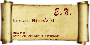Ernszt Nimród névjegykártya